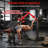 OPPSDECOR 3.0 Pro Weight Bench Set for Home Gym, ASTM-Certified 900 LBS Bench Press Set with Leg Extension, Preacher Curl Pad, Barbell Rack, J-Hooks and Safety Bar Catches for Full Body Workout