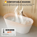 LOHCEH 59 Inch Free Standing Bathtub,Made of Pure Acrylic Material with 8 Layers of Reinforced Coating,Cupc Certified,Spacious Ergonomic Design,Modern Luxury Bathtub,White