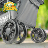 Folding Shopping Cart with Wheels, 80lbs Multi Use Grocery Carts with 360° Wheels & Removable Tote Bag (Gray)