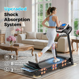 Lastforever 3.5HP Folding Treadmill for Home, 350 lbs Capacity, Portable Treadmills with 3-Level 12% Manual Incline, Bluetooth Speaker, Shock Absorption