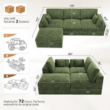ReeQuo 120" Oversized Modular Sectional Sofa Boneless Couch for Living Room