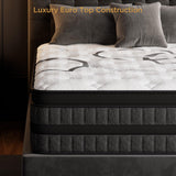 PUBPLON King Size Mattress 14 Inch Hybrid King Mattress Euro Top Medium Firm for Back & Lumbar Support [New Version], 365 Night Trial, Individual Pocket Spring for Motion Isolation & Pressure Relief