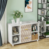 2 Drawer File Cabinet Large Mobile Lateral Filing Cabinet Letter Size for Home Office, White LITTLE TREE
