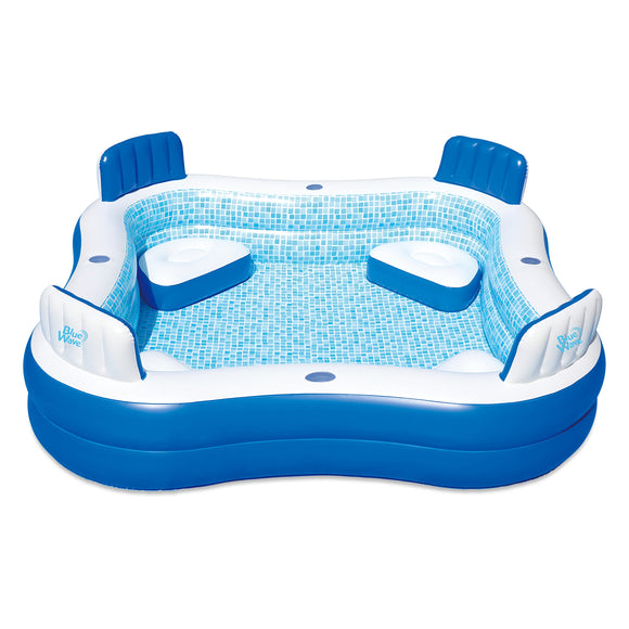 88-in x 26-in Deep Premier Family Inflatable Pool w/Cover Blue Wave