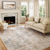 WondRg 12x15 Beige Blue Abstract Area Rug