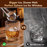 2" Clear Ice Ball Maker Machine, Countertop Sphere Ice Maker with Self-Cleaning – 4 Pcs in 40 Mins (144 Pcs/Day), Auto/Manual Water Fill, Crystal Clear Large Round Ice for Whiskey, Cocktail, Home Bar