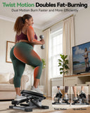 Sportsroyals Stair Stepper for Exercises-Twist Stepper with Resistance Bands and 330lbs Weight Capacity