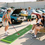 ULTIMATE Golf Game Set, Indoor Outdoor 11FT Putting Green Mat w/ 2 Adjustable Putters, 6 Balls & 12 Hole Covers, Golf Pratice Training Mat for Party, Backyard, Home and Office