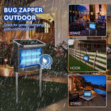 Solar Bug Zapper Outdoor, PhatroyYee Mosquito Zapper 4500V, Waterproof Portable Fly Zapper PhatroyYee