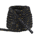 MECCANIXITY Battle Rope 10ft x 1 Inch Polyester Workout Rope Heavy Fitness Exercise Rope for Strength Training Home Gym Muscle Building, Black Yellow