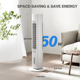 Portable Air Conditioners, 35’’ Cooling Tower Fan w/Remote, 7H Smart Timer & 70° Swing, 1.2L Water Tank FLOWBREEZE