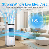 YEW Evaporative Air Cooler,1800CFM Swamp Cooler Air Conditioner with 4.2 Gal Tank,Windowless Swamp Cooler with Remote,3 Speeds,12H Timer,Fans that Blow Cold Air for Bedroom Indoor Office,White