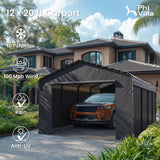 PHI VILLA 12x20 Carport, Metal Carports Canopy with Sidewalls Heavy Duty