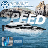 Podleer RC Boat-Remote Control Boat for Adults-High Speed 35+ KPH for Pool-Toys for Ages 8-13 (Black)