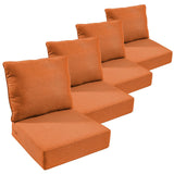 Outdoor Furniture Cushions, 6 inch Thick Seat Cushions for Outdoor Furniture, Waterproof 22x24 Patio Couch Cushions, Replacement Chair/Sofa Cushion, Include 4 Back & 4 Seat Cushion, Thick/Orange