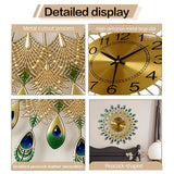 Peacock Wall Clock, 3D Large Creative Metal Decorative Silent Clock, Elegant Non-Ticking Luxury Art Hanging Clock for Living Room Bedroom Home Office Decor for Housewarming Family Art Lovers,Dia 20 in