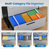 PEUKC 2 Drawer File Cabinet, Lateral Filing Cabinets for Home Office, Office Storage Drawers with Lock, Hanging Files Legal/Letter A4 Size (Assemble Required,Black Grey)