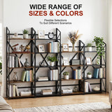 WOTMO 5 Tier Folding Bookshelf, No Assembly Foldable Storage Shelves, Black