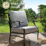 MIXPATIO 6-Piece Patio Conversation Set, Swivel Chairs, Coffee Table, Grey