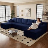 160" Cloud Sectional Boneless Couch U Shaped with Double Chaise
