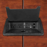 Array 120" Conference Table with Power Data Grommet- Cherry/Black Regency