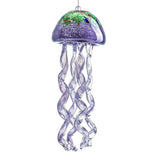 H&D HYALINE & DORA Purple Blown Glass Jellyfish Wind Chime Sea Glass Wind Chimes for Outside Jellyfish Wind Chimes Outdoor Sea Glass Decor for Patio Garden Balcony Porch(14in)