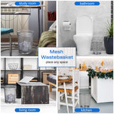 Hushee 12 Pcs Metal Mesh Trash Can Wire Waste Paper Basket Trash Bin Garbage Can for Dorm Room, Office Under Desk, School, Kitchen, Bedroom, Den, Toilet(Silver,12 Pcs)