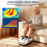 Musugy Shiatsu Foot Massager with Heat : 2026 Upgraded Deep Kneading Foot Massager Machine with Vibration & Compression for Plantar Fasciitis & Neuropathy - Relax for Office Home Use, Silver