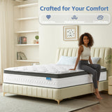 Breezleep Queen Mattress, 12 Inch Cooling Hybrid Queen Size Mattress in a Box, Medium Firm with Gel Memory Foam & Pocket Coils, Motion Isolation, Pressure Relief, CertiPUR-US