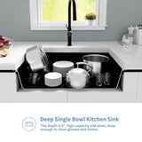 MONSINTA Black Kitchen Sink, Matte Black Granite Composite Kitchen Sinks with Accessories, 30 Inch Undermount Quartz Stone Kitchen Sinks, 30" x 19" x 9" Large and Deep Single Bowl Kitchen Sinks