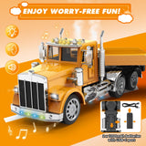 KIDMARKT 39.6" Giant RC Semi-Trailer Truck for Kids | 16-Channel Remote Control Transport Truck with Lights & Sounds, Rechargeable Construction Vehicle Toy, Birthday Gifts for Boys Ages 6+(2026 New)