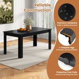 Giantex Dining Table for 6, Rectangular Kitchen Table with 330Lbs Capacity, Stable Structure