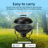 Portable Charcoal Grill with Built-In Thermometer, Adjustable Air Vent & Easy Cleanup, Portable BBQ Grill for Camping, Tailgating, Picnics and Small Backyard Cookouts, Easy-to-Carry Outdoor Grill