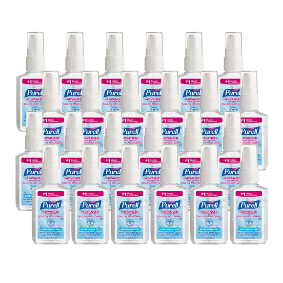 PURELL Advanced Hand Sanitizer Refreshing Gel for Workplaces, Clean Scent, 2 fl oz Personal Pump bottle (Pack of 24) – 9606-24 Purell