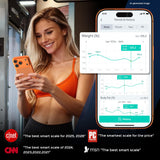 Wyze Smart Scale X Butterfly - Bathroom Scale for Body Weight, BMI, Body Fat, Muscle Mass, Accurate Bluetooth Digital Scale for Body Composition Analyzer | Sync Health Apps | ITO Glass, 400 lbs, Black