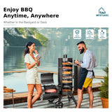 MFSTUDIO Vertical Offset Smoker Charcoal Grill,Extra Large BBQ Barrel Grills and Drum Smoker Combo with hanging racks and 5 removable grates