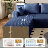 160" Cloud Sectional Boneless Couch U Shaped with Double Chaise
