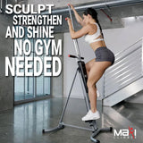 MaxiClimber 2.0 Vertical Climber Exercise Machine w/ Elastic Resistance System - Foldable Home Gym Fitness Equipment for Full Body Cardio & Strength Training Workouts, Adjustable Height