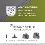CORE Instant Camping Utility Shower Tent with Changing Privacy Room