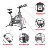 Sunny Health & Fitness Indoor Cycling Exercise Bike w/4-Way Adjustable Seat & Pulse Sensors, Home Cardio Training Equipment w/Micro-Adjustable Magnetic Resistance, Optional 29, 30, 40 Pound Flywheel Sunny Health & Fitness