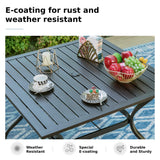 MFSTUDIO Patio Table and Chairs Set of 4, Swivel Mesh Chairs, Brown