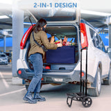 KEDSUM 2 in 1 Folding Shopping Cart, Grocery Cart on Wheels with Waterproof Basket, 330 LBS Large Capacity Heavy Duty for Shopping