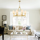 Untrammelife 30" Gold Wagon Wheel Drum Chandelier