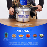 Universal (6.3 Quart / 6 Liter) Anti-Rust Ultra Pressure Cooker, Aluminum Pressure Cooker for 7 Servings, Even Heat Distribution, Diameter 9.4 inches, Height 9.6 inches