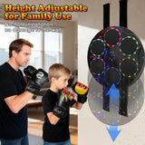 Music Boxing Machine with Boxing Gloves - Wall Mounted Punching Machine for Adults & Kids, 9-Speed Punch Game, Wall Boxing Punching Pad, Upgrade Gifts for Boys Age 6+ (Lightning)