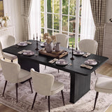 LEYAOYAO Extendable Dining Table for 4-6,63"–79" with Fluted Base(Black)