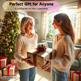 7-Piece Gardening Tool Set – Stainless Steel Tools with Wooden Handles, Folding Stool, and Canvas Tote Bag, Green and White