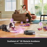 Eureka E20 Robot Vacuum with Bagless Self Emptying Station, Robotic Vacuum and Mop Combo, 45-Day Capacity, Upgraded 8000Pa Suction and Anti Hair-Tangling Brush, LiDAR Navigation, App Control