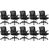 FelixKing Office Chair - Ergonomic Desk Chair Breathable Mesh Task with Wheels and Lumbar Support Home Desk Office Chairs with Flip up Armrest Rolling Swivel for Home Computer Black Pack of 10