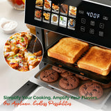 MIRASTON 10QT Air Fryer Toaster Oven Combo with 10 Presets, Family Size Compact Oven for Roasting Whole Chicken/Double Cooking